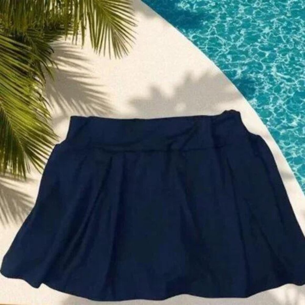 Black Swim Skirt with Attached Brief 2X